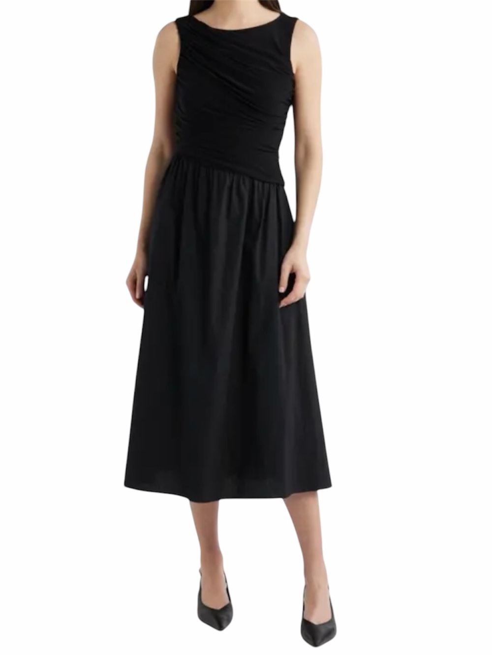 VINCE CAMUTO Mixed Media Midi Dress